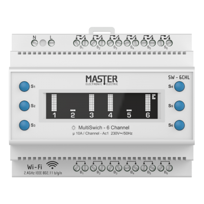 SMART ΔΙΑΚΟΠΤΗΣ ΡΑΓΑΣ 6 CHANNEL 230 VAC / 6x10A (Wi-Fi)