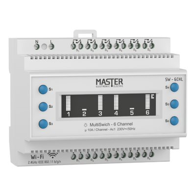 SMART ΔΙΑΚΟΠΤΗΣ ΡΑΓΑΣ 6 CHANNEL 230 VAC / 6x10A (Wi-Fi)